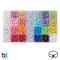 BeadTin Assorted 10mm Coin Plastic Alpha Beads - Smiley Faces (Box/24 Styles)